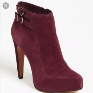 Sam Edelman Kit Bootie Burgundy Suede Booties